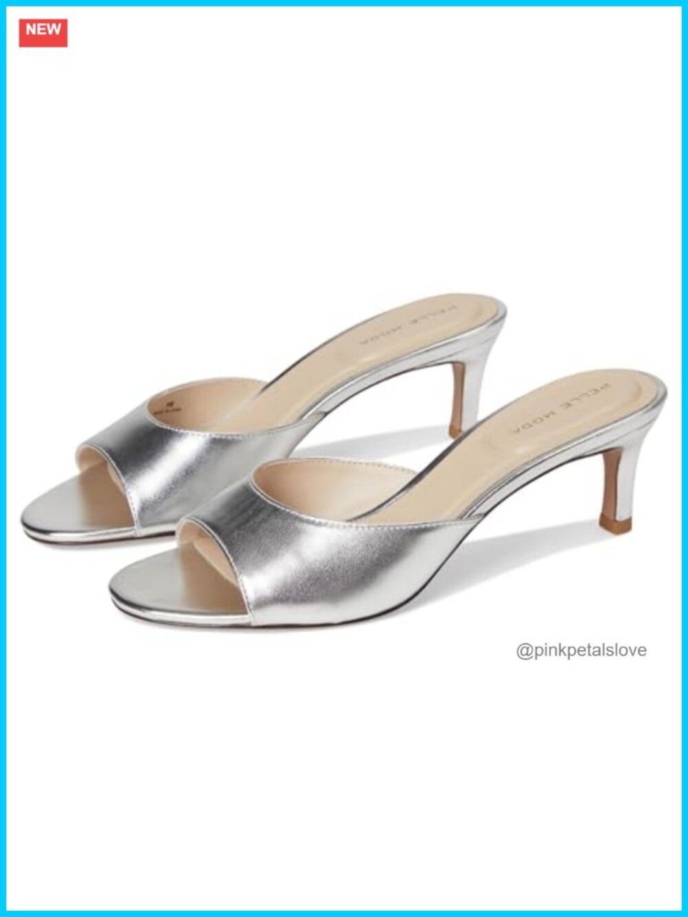 Unia Slide Kitten Heel Leather Upper Faux Leather Lining Stiletto Heel